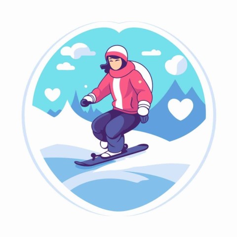 Snowboarder. Winter sport. Vector illustration in cartoon style.