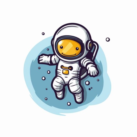 Astronaut cartoon mascot. Vector illustration of a spaceman.