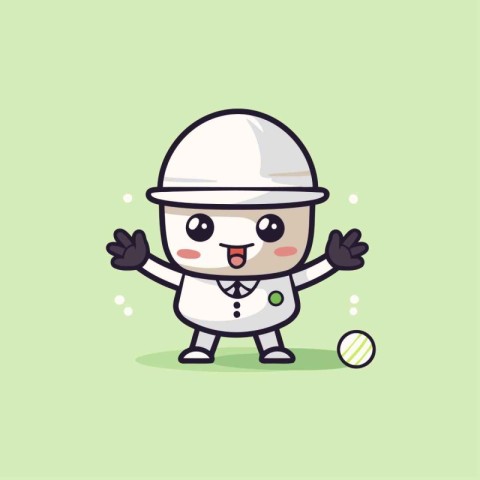 Cute engineer mascot. Cute cartoon character design. Vector illu