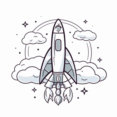 Rocket icon. Space futuristic cosmos and cosmos theme. Isolated