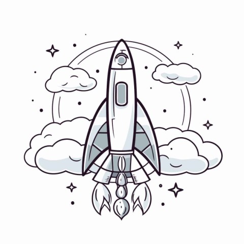 Rocket icon. Space futuristic cosmos and cosmos theme. Isolated