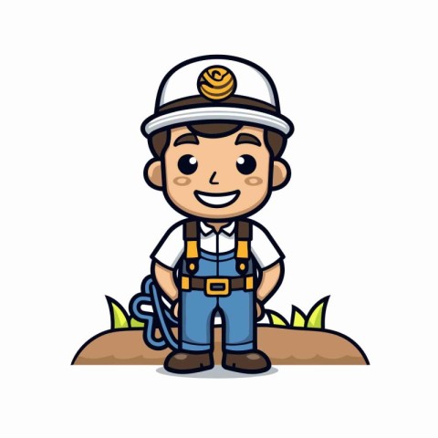 Plumber character design. Mascot Character Vector Illustration.