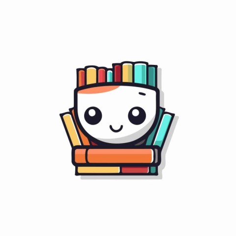 Funny book character icon. Vector illustration in cartoon style.