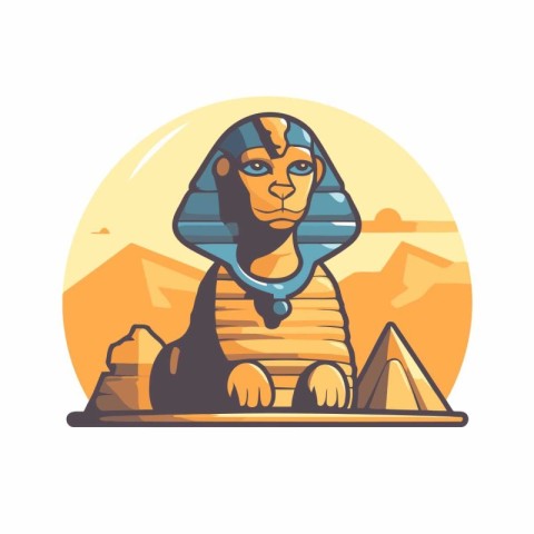 Egyptian pharaoh. Vector illustration in flat style for web desi