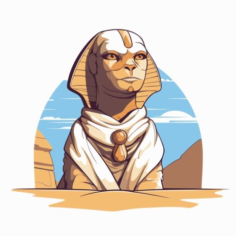 Egyptian pharaoh. Vector illustration of an Egyptian pharaoh.