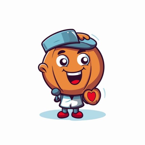 Pumpkin Cute Cartoon Mascot Character. Vector illustration