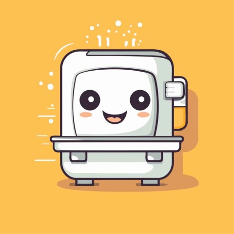 Cute toilet bowl cartoon character. Vector illustration. Cute to