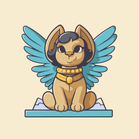 Puppy of the Egyptian god. Vector illustration in cartoon style