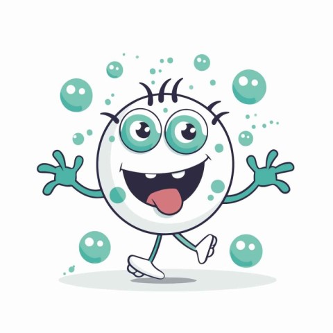 Funny ball character vector illustration. Cartoon ball character