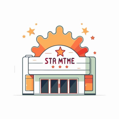 Supermarket building icon. Vector flat illustration of shopping