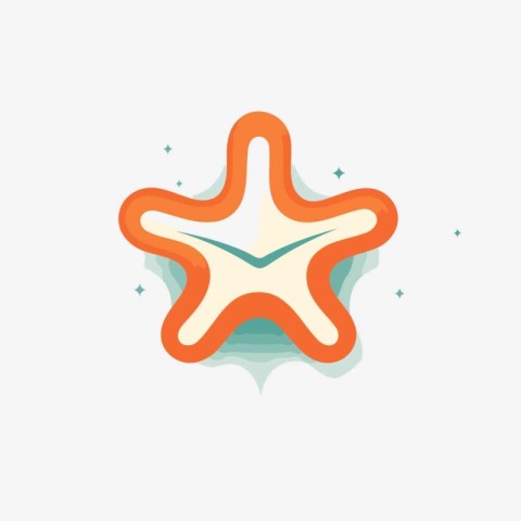 Starfish icon in flat style. Starfish vector illustration on whi