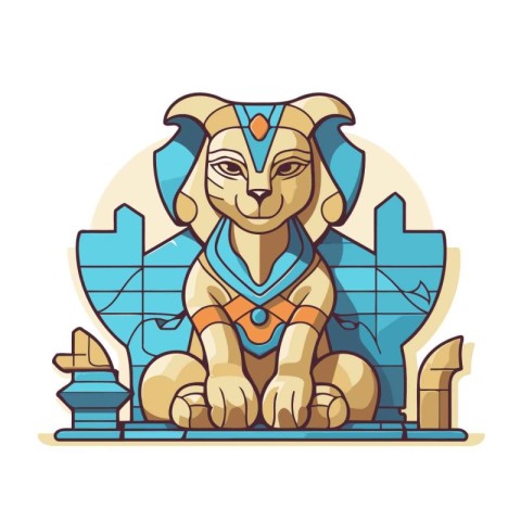 Egyptian god of egypt. Vector illustration in cartoon style.