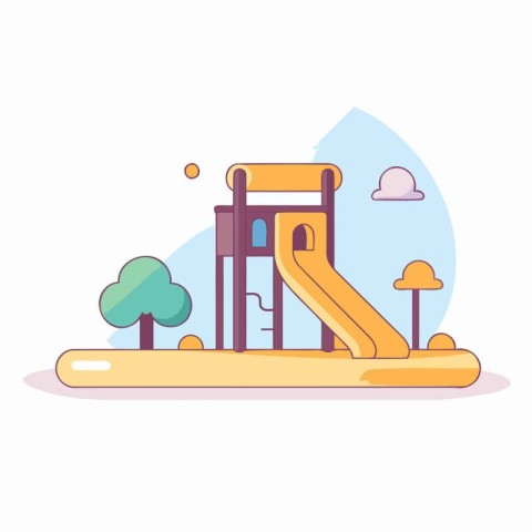 Playground in flat style. Vector illustration for web design and