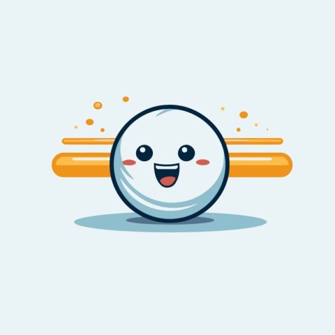 Cute happy smiling ball. Vector flat cartoon character illustrat