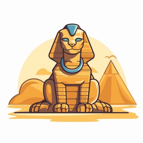 Egyptian Sphinx. Vector illustration of a sphinx.