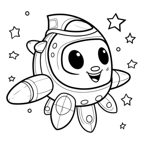 Coloring book for children: Alien. Vector illustration. Coloring