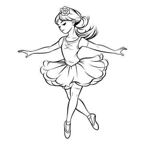 Beautiful ballerina in a tutu. Vector illustration.