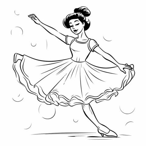 Ballerina in a tutu. Vector illustration of ballerina.