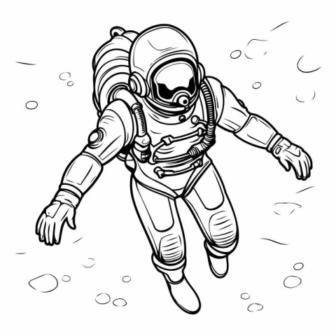 Astronaut in space. Vector illustration ready for vinyl cutting.