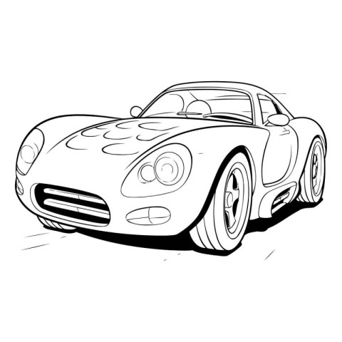 sketch of a sport car on a white background. vector illustration