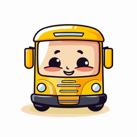 cute school bus character vector illustration design. cute schoo