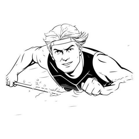 Illustration of a sportsman ready to compete in the finish line