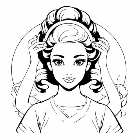 Beautiful woman with vintage hairstyle pop art vector illustrati