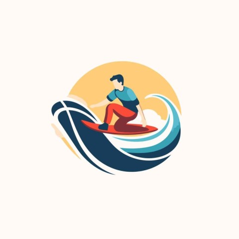 Surfer vector logo design template. Surfer icon. Vector illustra