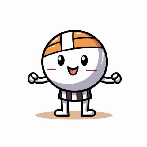 Basketball Ball Cartoon Mascot Character Design Vector Illustrat