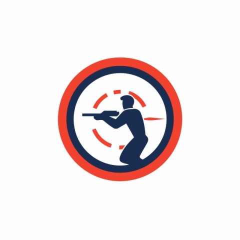 Aiming target icon in flat color style. Shooting sport shooting