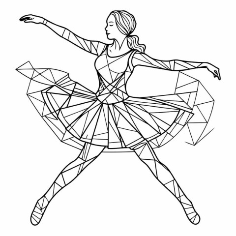 Ballet dancer in a polygonal style. Vector illustration.