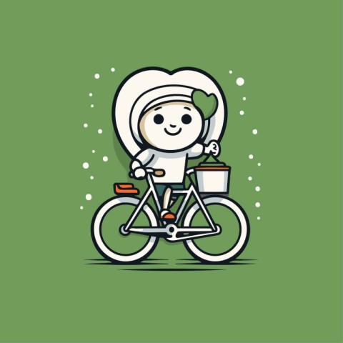 Cute boy riding a bicycle. vector illustration for your design.