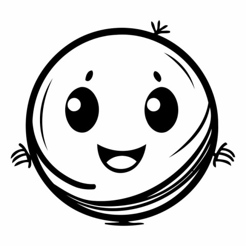 Smiling ball icon. Cartoon illustration of smiling ball vector i