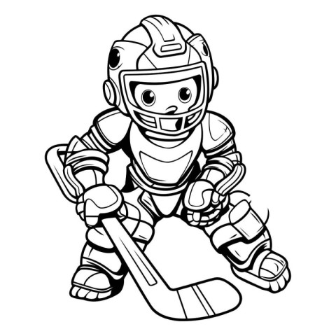 Ice Hockey Player Mascot. Vector illustration ready for vinyl cu