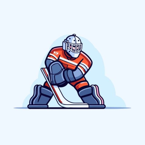 Ice hockey player. Vector illustration of ice hockey player with