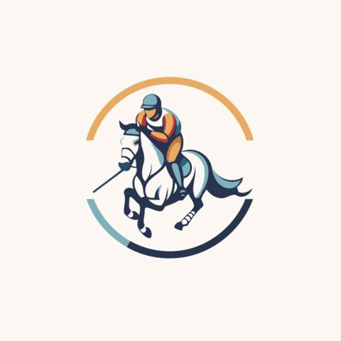 Horse jockey logo design template. Equestrian sport icon.