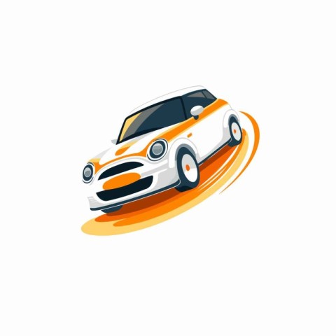 Sport car. Vector illustration in cartoon style on a white backg