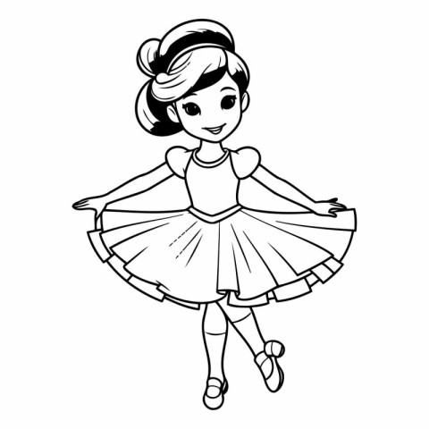 Cute ballerina in a tutu. Vector illustration.