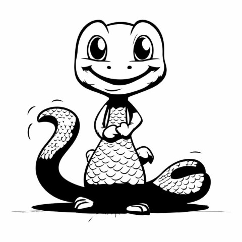 Cute cartoon snake. Vector illustration isolated on a white back