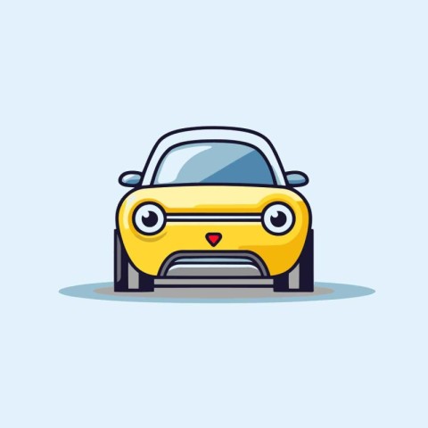 Cute cartoon car icon. vector illustration. Flat design style.