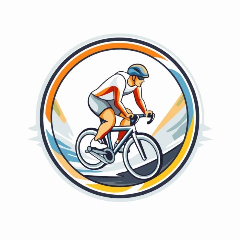 Cyclist icon. Vector illustration of a cyclist riding a bicycle