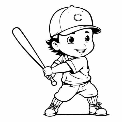 Baseball Player Cartoon Mascot Character Vector Illustration Gra