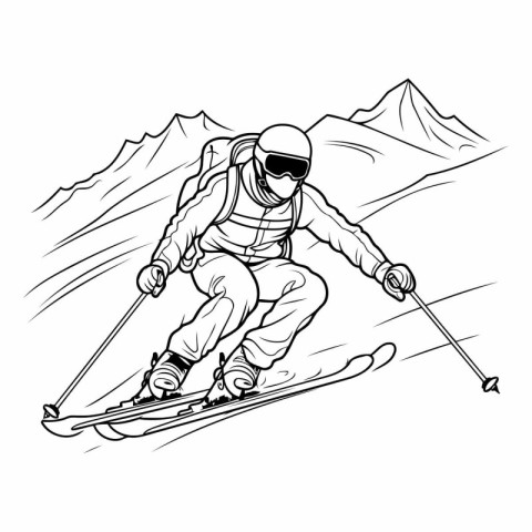 Skiing. skier. skier. skier. freeride. freeride. Vector illustra