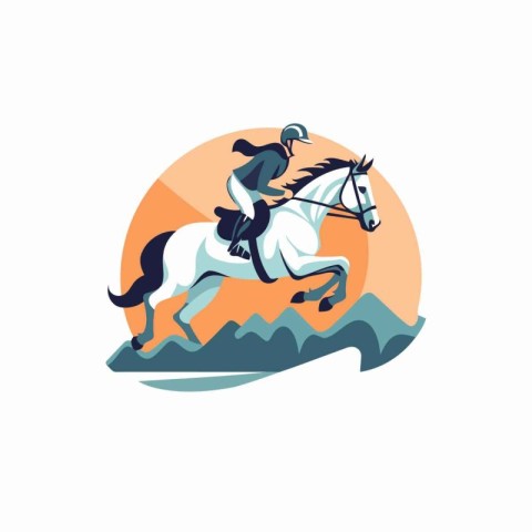 Horse rider logo design template. Equestrian sport icon.