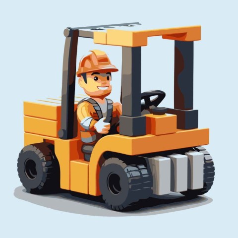 Forklift loader. Vector illustration of a cartoon forklift.