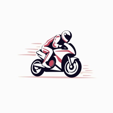 motorcyclist riding a motorcycle vector logo icon illustration d