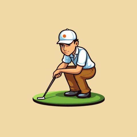 Golf player. Vector illustration of a golfer playing golf.