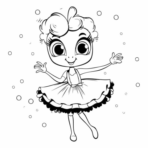 Cute little ballerina in a tutu. Vector illustration.