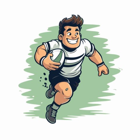 Rugby player. Vector illustration of a rugby player running with