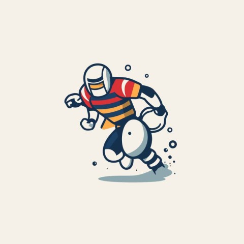 Illustration vector graphic of a rugby player running with ball